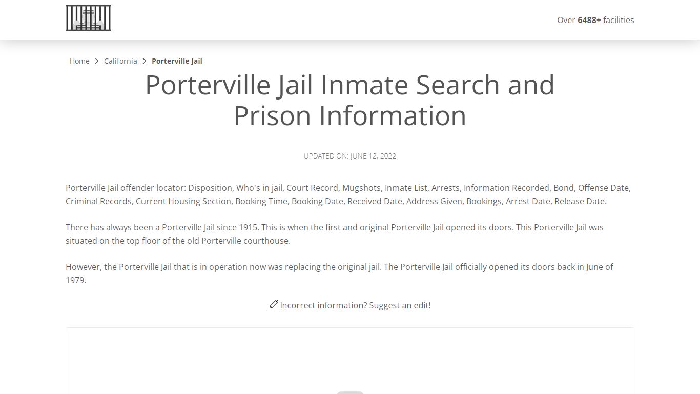 Porterville Jail Inmate Search, Visitation, Phone no ...
